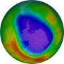 Antarctic ozone map for 2023-10-01